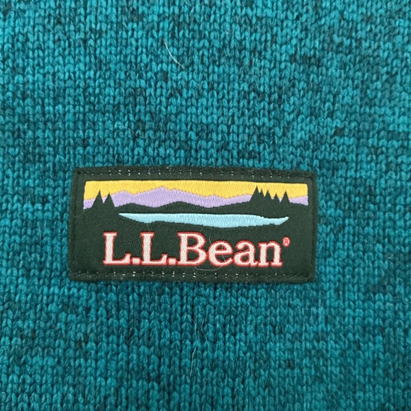 L.L.Bean Sweater Fleece Jacket Sz S REG Heather Teal - Picture 5 of 10